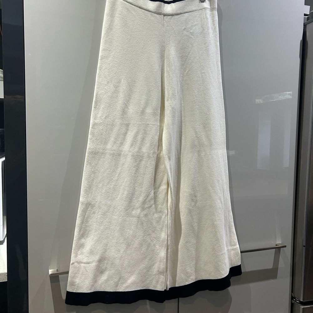 Zara Knit Cream Wide Leg Pants